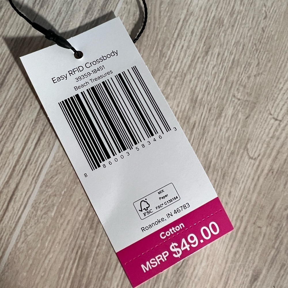 Vera Bradley Women’s Outlet Cotton Easy Crossbody Beach Treasures NWT - Picture 4 of 7